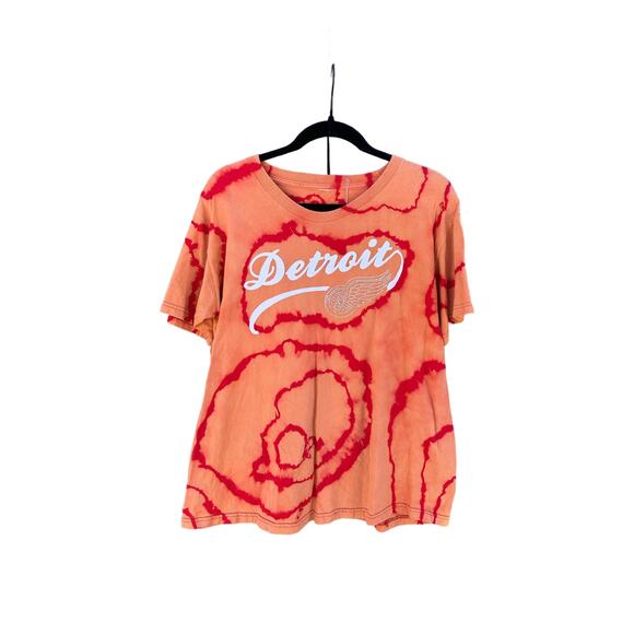 Tie Dye Detroit Red Wings T-Shirt | Women’s Shirt | Geode Tie - Reverse Dye - Picture 1 of 2